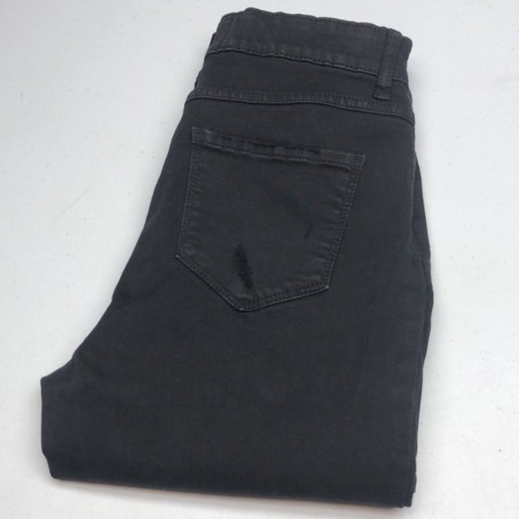 PREMIUM BLACK BRODY JEANS SKINNY ANKLE 26x29 FACTORY DISTRESSED 😎 - Picture 1 of 11